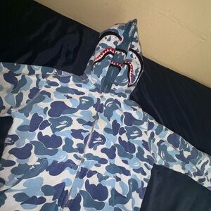 Men's Blue Camo Bape Zip-Up Performance Jacket